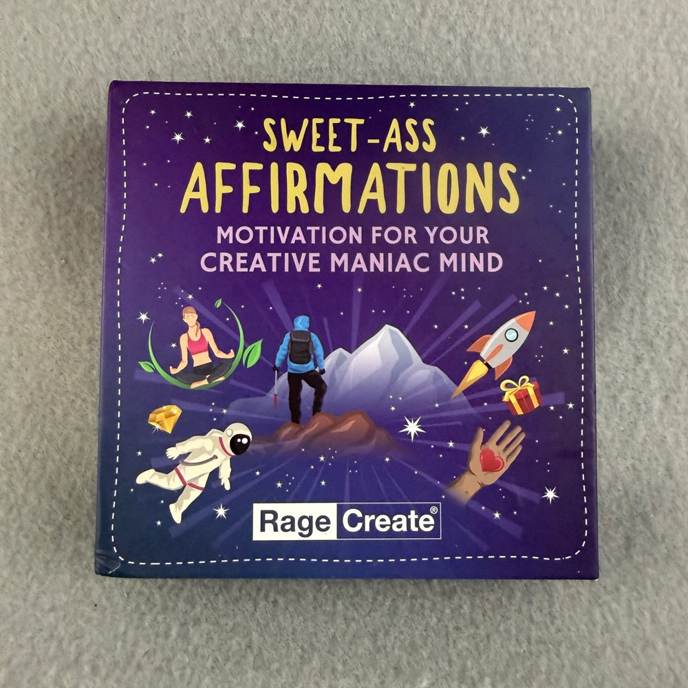 Rage Create Sweet-Ass Affirmations Motivation Card Deck 60 Cards Heath Armstrong